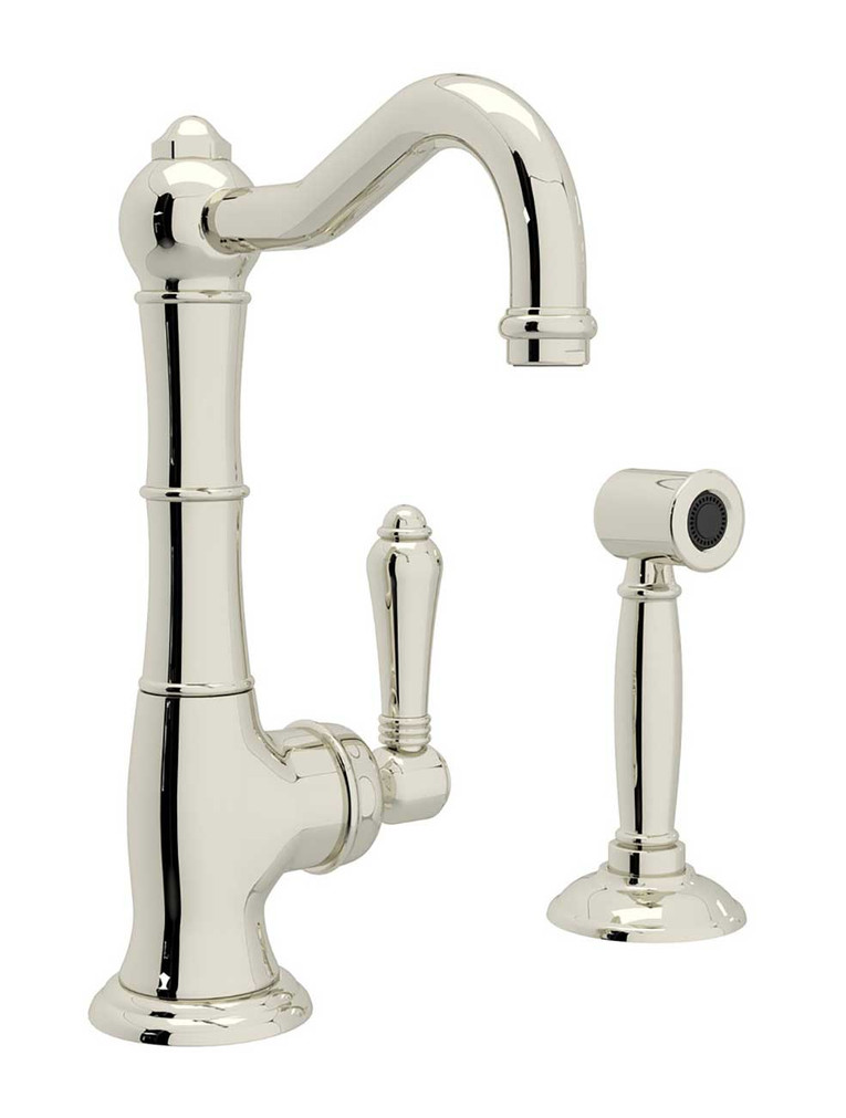 Rohl Cinquanta Polished Nickel BarPrep Kitchen Faucet w Sidespray