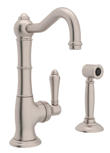 Rohl Cinquanta Satin Nickel BarPrep Kitchen Faucet w Sidespray