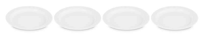 Le Creuset Vancouver Dinner Plates in White Set of 4