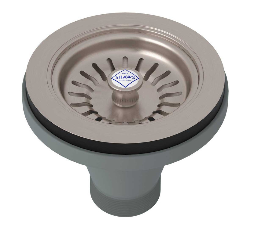 Rohl Shaws Manual Basket Strainer with Pull Knob in Satin Nickel