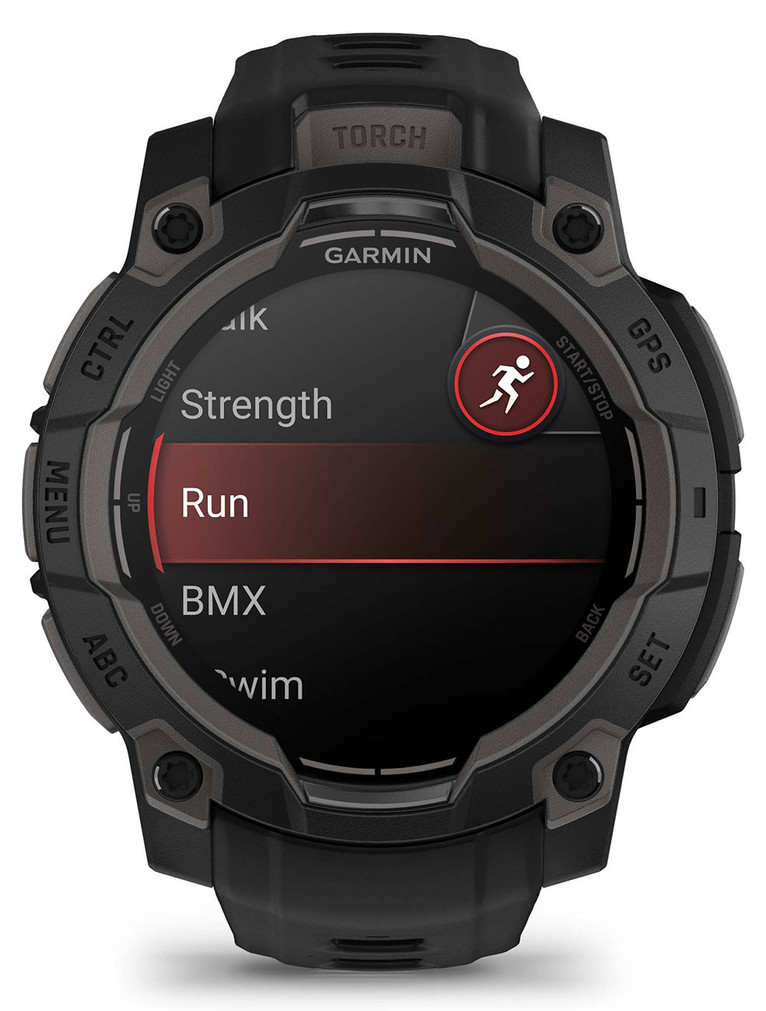 Garmin Instinct 3 AMOLED 45mm Smartwatch, Black with Black Silicone Band