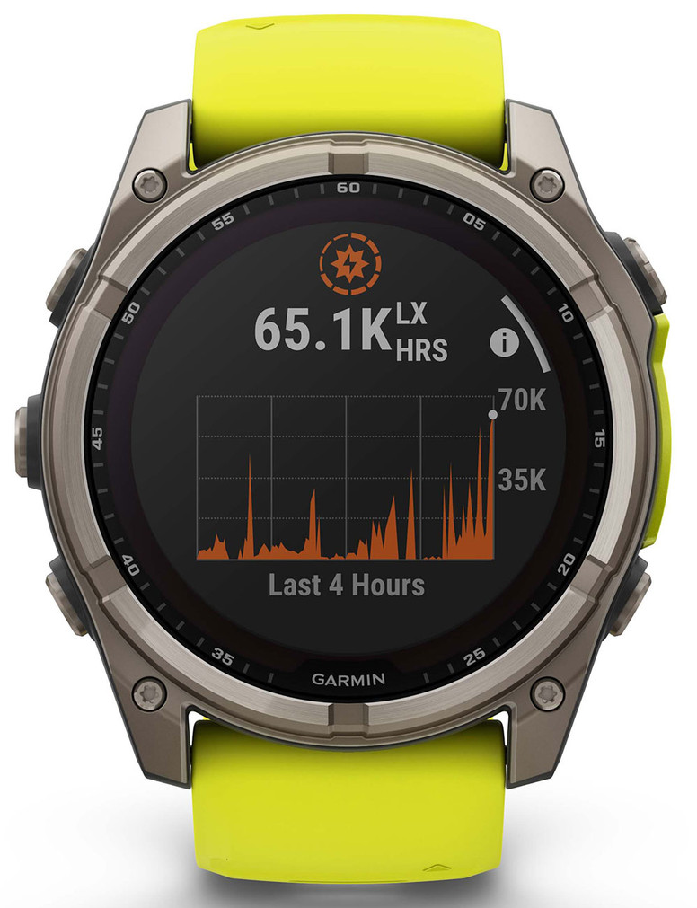 Garmin fenix 8 Solar Sapphire Smartwatch 51mm in Titanium and Amp YellowGraphite Silicone Band