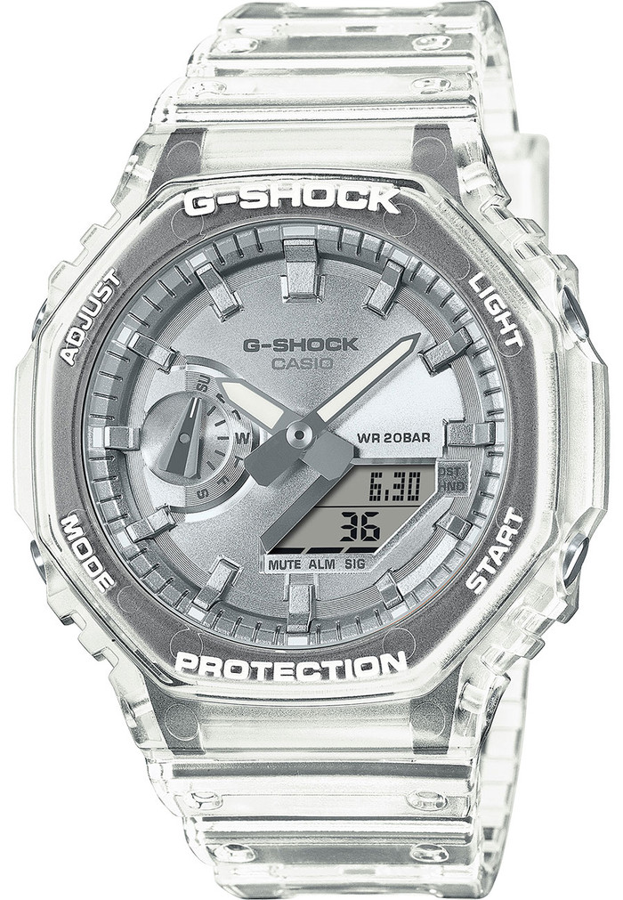 G-Shock Analog-Digital 2100 Series Watch 45.4mm with Silver Dial