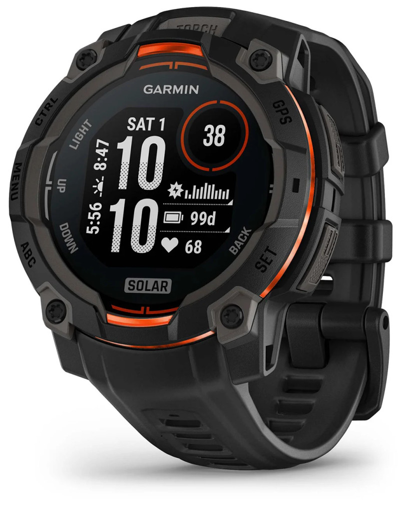 Garmin Instinct 3 Solar Smartwatch 45mm Black Case with Charcoal Band