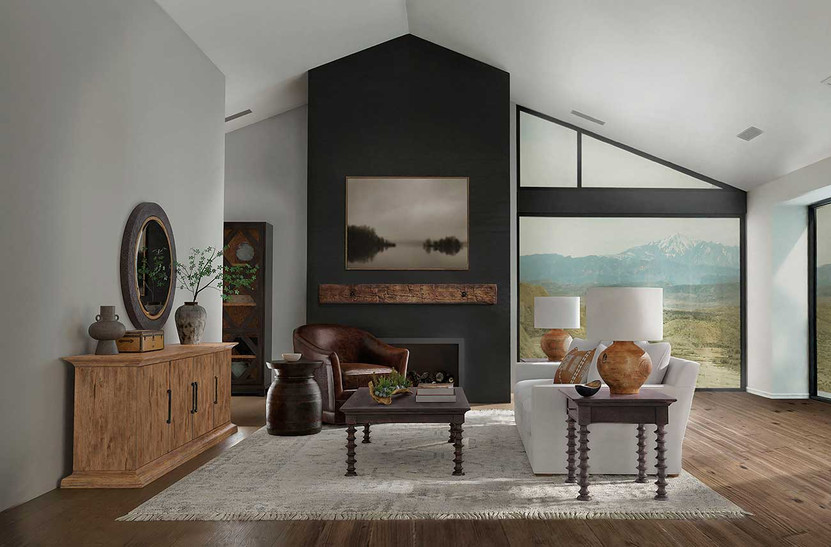 Hooker Furniture Living Room Big Sky Turned Leg End Table