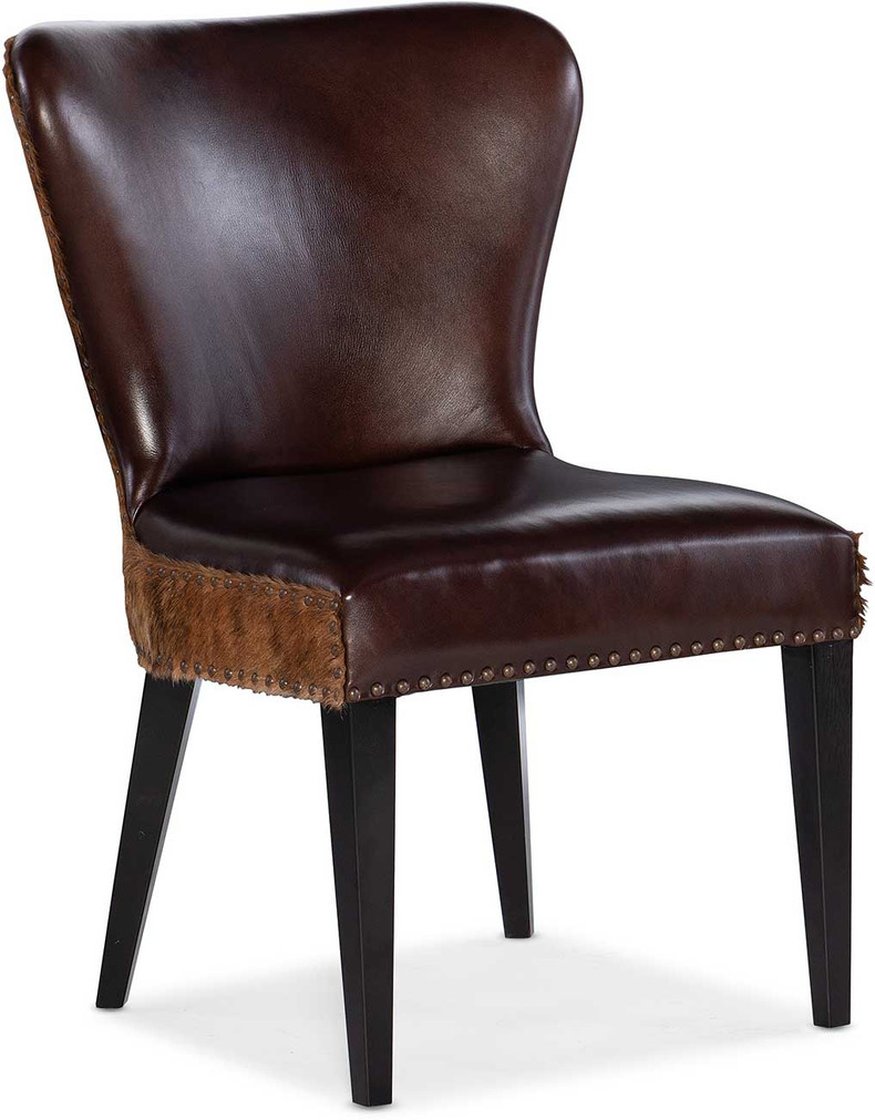 Hooker Furniture Dining Kale Accent Chair with Dark Brindle HOH Leather