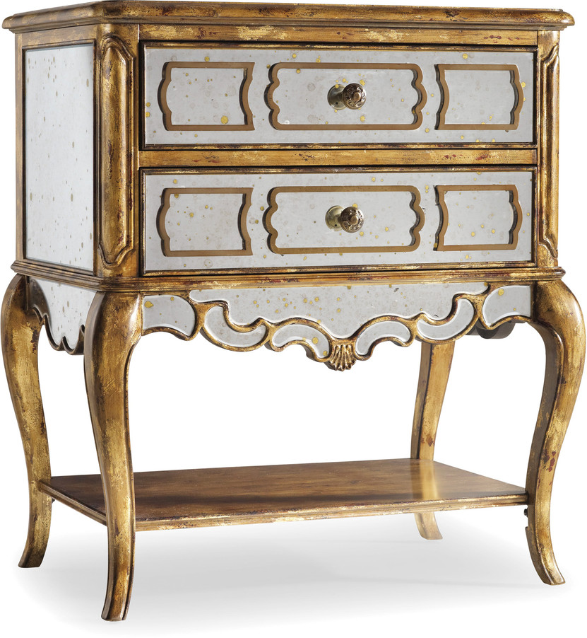 Hooker Furniture Bedroom Sanctuary Mirrored Leg Nightstand