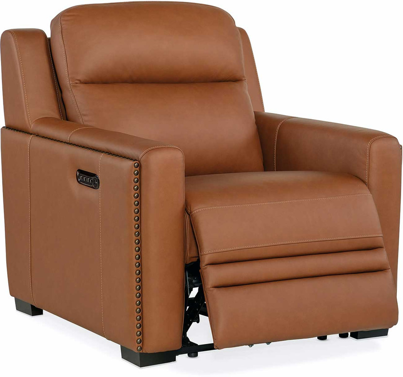 Hooker Furniture Living Room McKinley Leather Power Recliner w Power Headrest  Lumbar