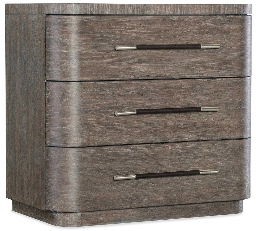 Hooker Furniture Modern Mood Nightstand with Three Drawers in Dark Wood Finish