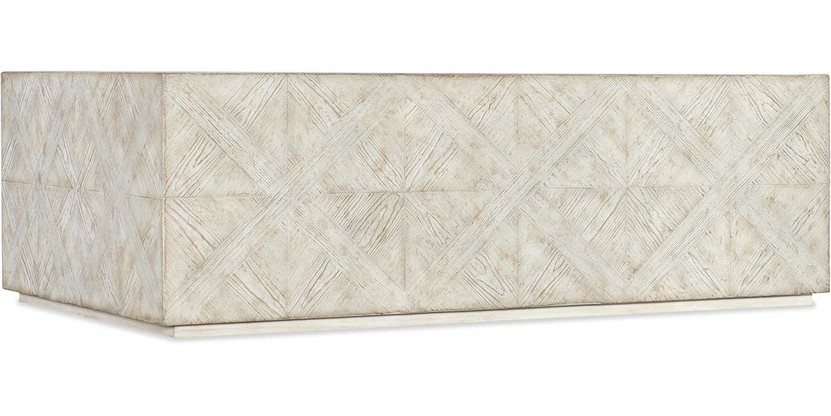 Hooker Furniture Commerce and Market Block Buster Cocktail Table in Distressed White