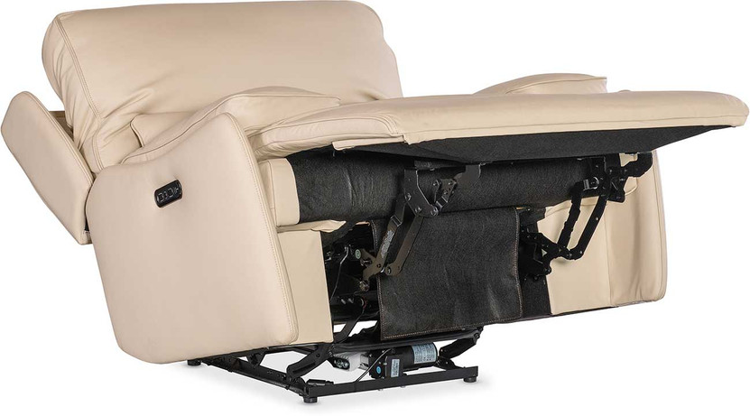 Hooker Furniture Kramer Power Recliner with Zero Gravity and Power Headrest in Oslo Ivory Leather