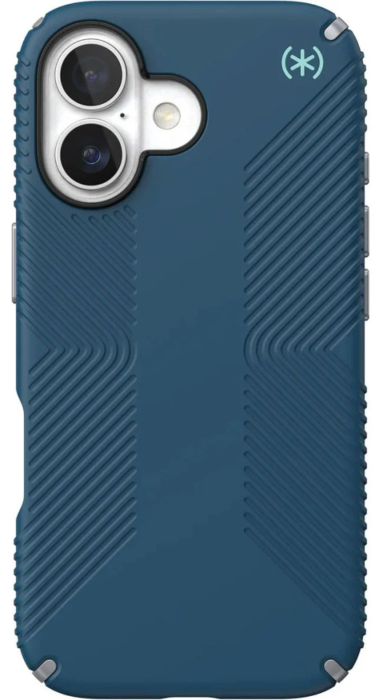 Speck Presidio2 Grip MagSafe Case for iPhone 17 in Deep SeaSilver Metallic