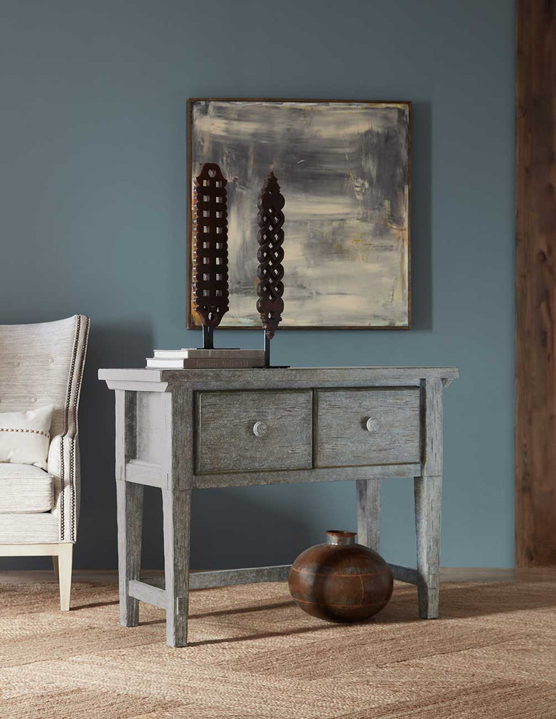 Hooker Furniture Commerce and Market Stonewashed Console in Blue
