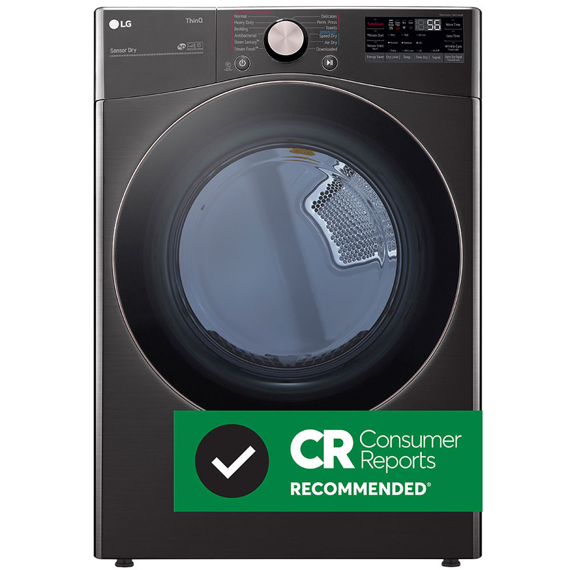 LG 7.4 Cu. Ft. Black Steel Smart Wi-Fi Enabled Front Load Electric Dryer With TurboSteam And Built-In Intelligence