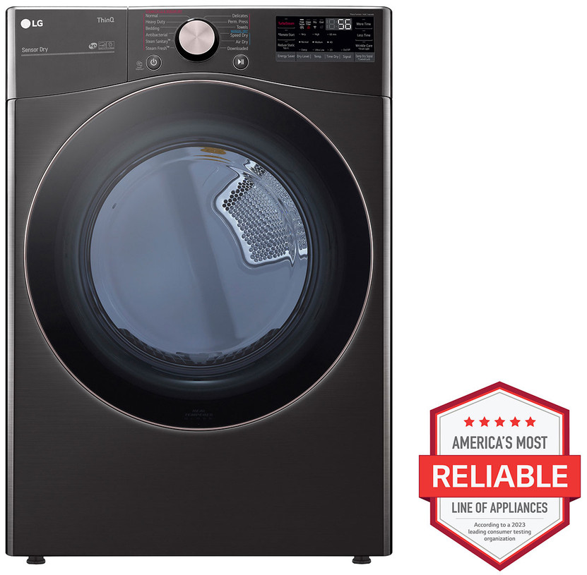 LG 7.4 Cu. Ft. Black Steel Smart Wi-Fi Enabled Front Load Gas Dryer With TurboSteam And Built-In Intelligence