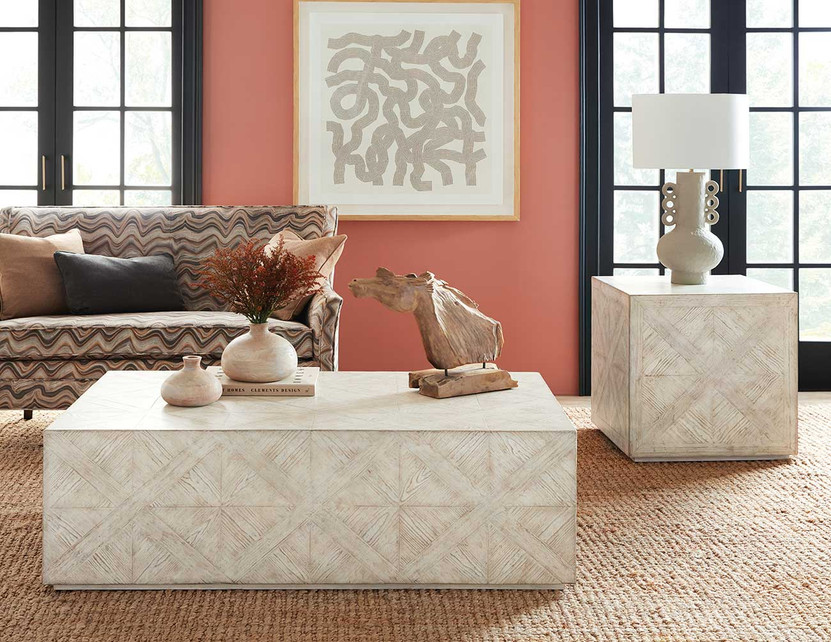 Hooker Furniture Commerce and Market Block Buster End Table in White