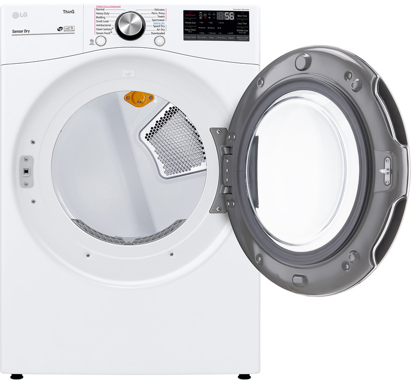 LG 7.4 Cu. Ft. White Smart Wi-Fi Enabled Front Load Gas Dryer With TurboSteam And Built-In Intelligence (1)