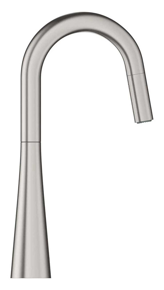GROHE Zedra Pull-Down Kitchen Faucet in SuperSteel Infinity
