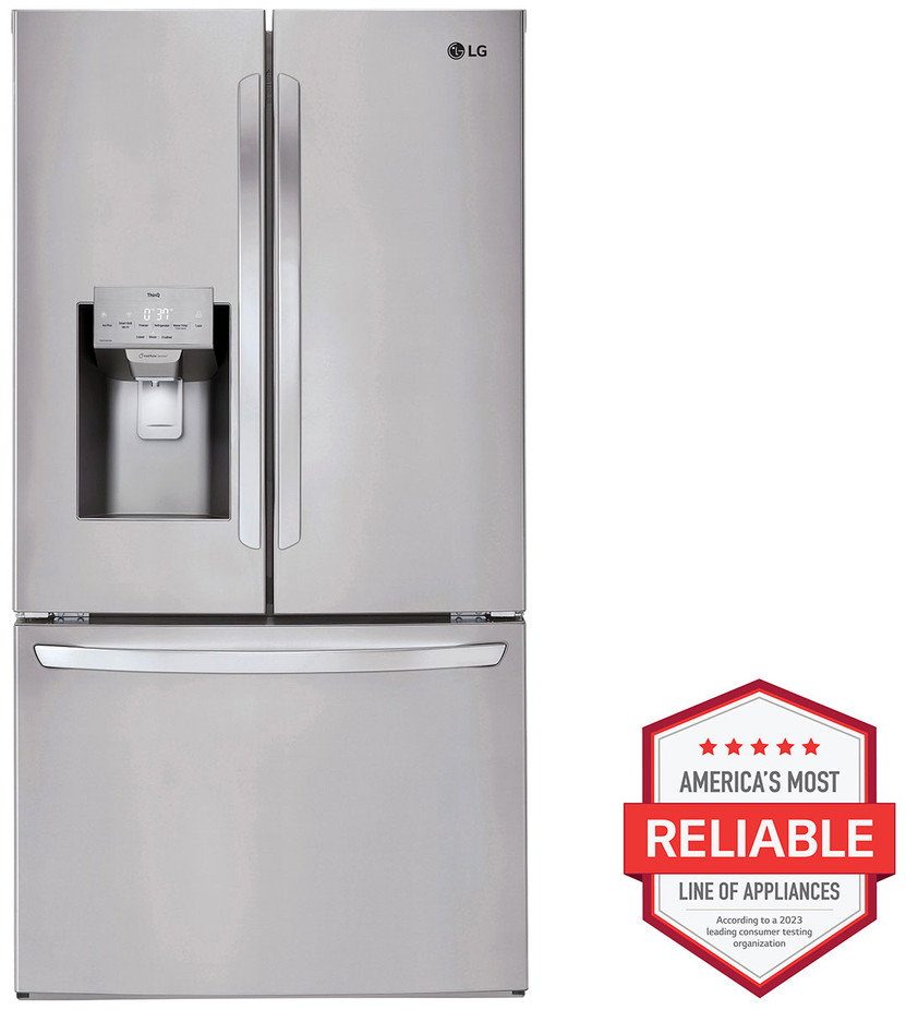 LG 28 Cu. Ft. 3-Door French Door Refrigerator 36-Inch Wide ADA in PrintProof Stainless Steel
