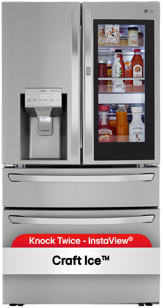 LG 22.5 Cu. Ft. Counter-Depth Refrigerator Smart Wi-Fi Enabled InstaView Door-In-Door With Craft Ice Maker 36-Inch Wide in PrintProof Stainless Steel