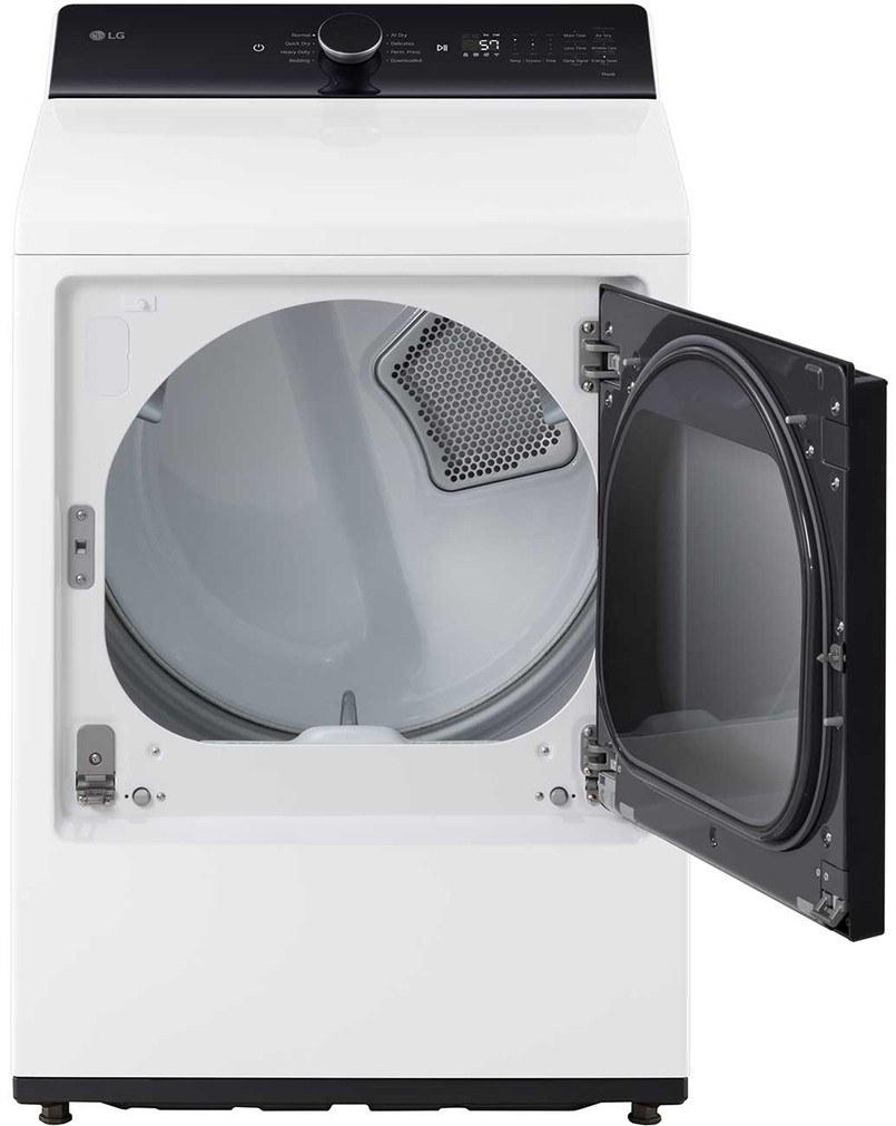 LG Electric Dryer With EasyLoad Door and AI Sensing 7.3 Cu. Ft. in White