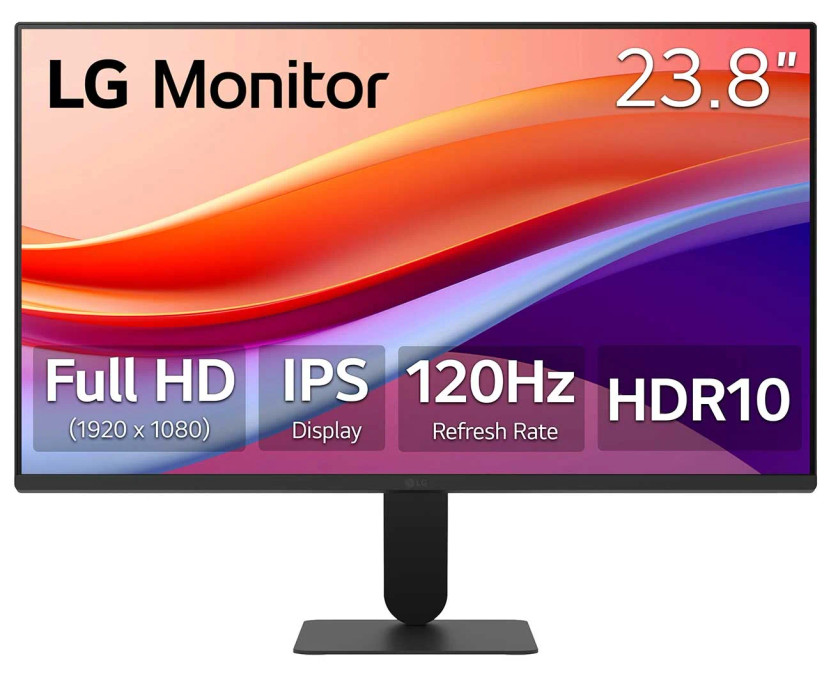 LG Monitor 24-Inch FHD 120Hz HDR10 with Slim Stand in Black