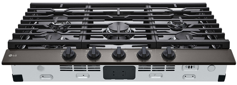 LG 36 Black Stainless Steel Gas Cooktop with UltraHeat 20K BTU Burner