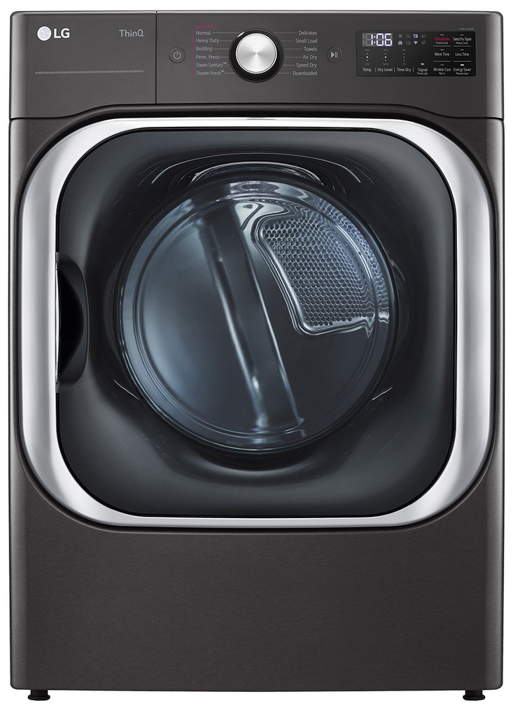 LG 9 Cu. Ft. Black Steel Front Load Gas Dryer With TurboSteam And Built-In Intelligence