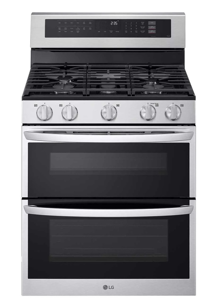LG Double Oven Gas Range Smart Freestanding 6.9 Cu. Ft. in Stainless Steel