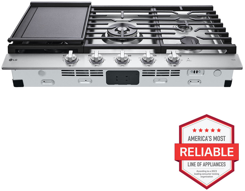 LG 36 Stainless Steel Smart Gas Cooktop With EasyClean  ThinQ