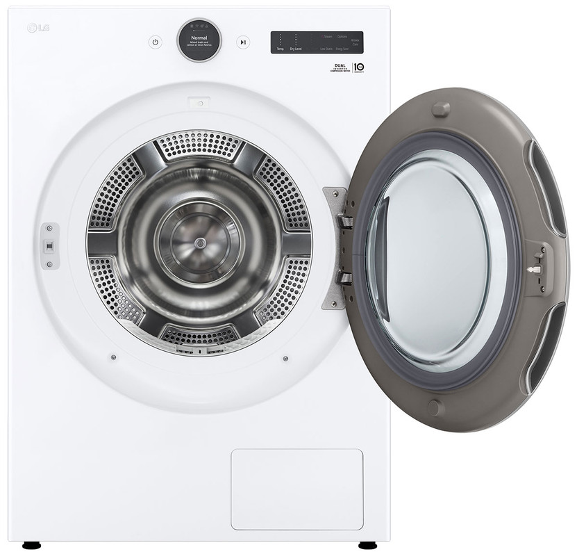 LG Dryer 7.8 Cu. Ft. Smart Front Load with Dual Inverter HeatPump Technology in White
