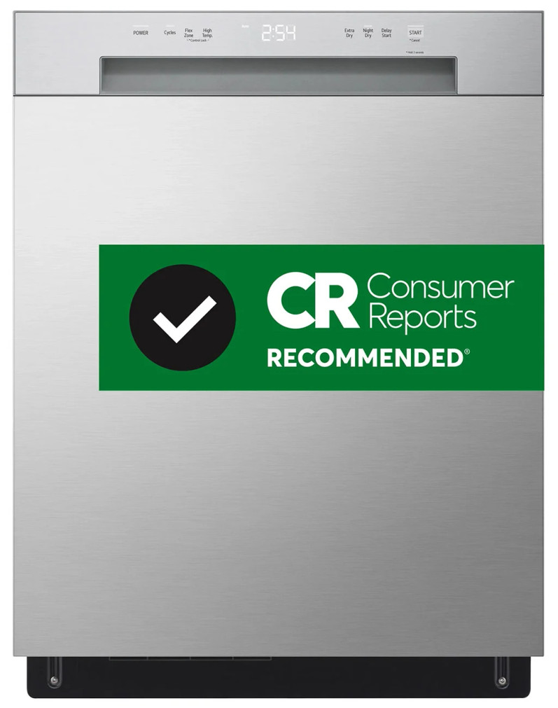 LG 24-Inch Front Control Dishwasher with SenseClean in Stainless Steel