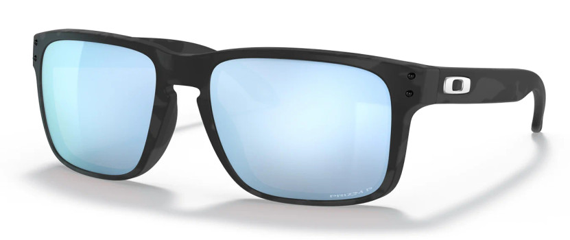 Oakley Holbrook Prizm Deep Water Polarized Lenses, Matte Black Camo Sunglasses, 57mm