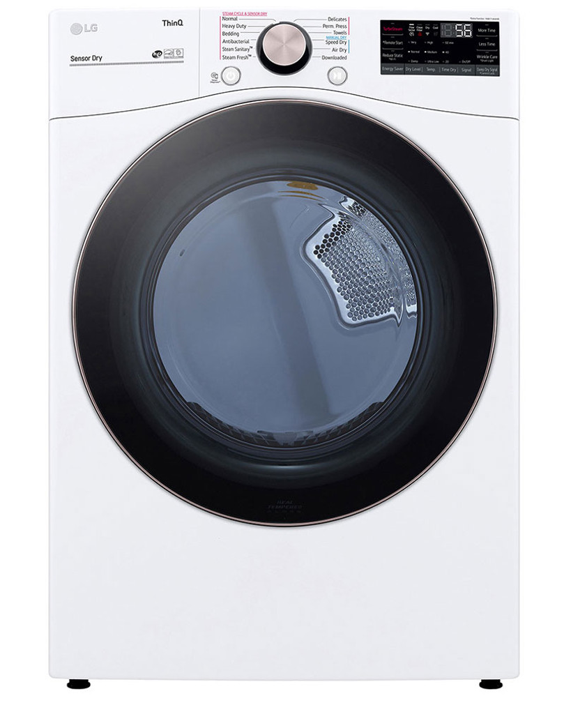 LG 7.4 Cu. Ft. White Smart Wi-Fi Enabled Front Load Gas Dryer With TurboSteam And Built-In Intelligence