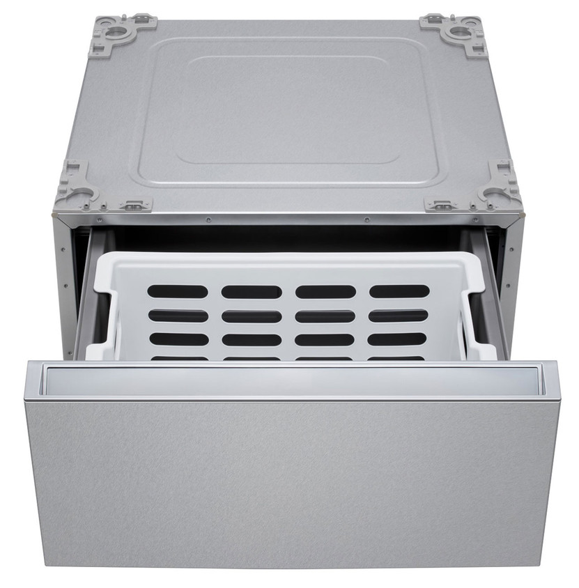 LG Signature Laundry Pedestal 29-Inch in Brushed Platinum Steel