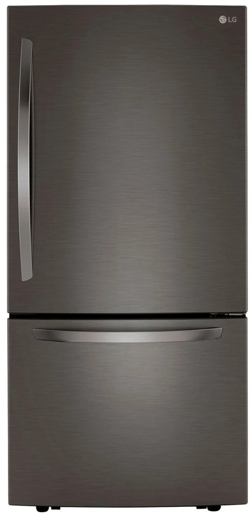 LG 25.5 Cu. Ft. Bottom Freezer Refrigerator 33-Inch Wide in PrintProof Black Stainless Steel