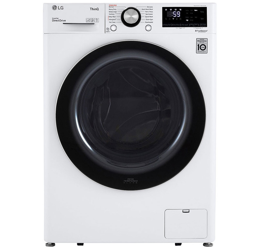 LG 2.4 Cu. Ft. White Smart Wi-Fi Enabled Compact Front Load Washer With Built-In Intelligence