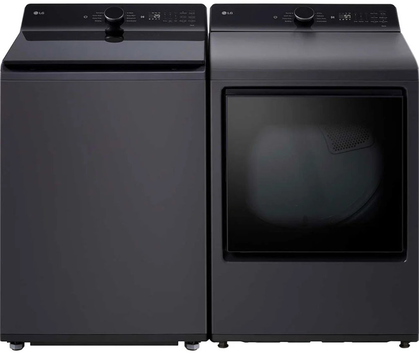 LG Matte Black Top Load Washer  Gas Dryer Package