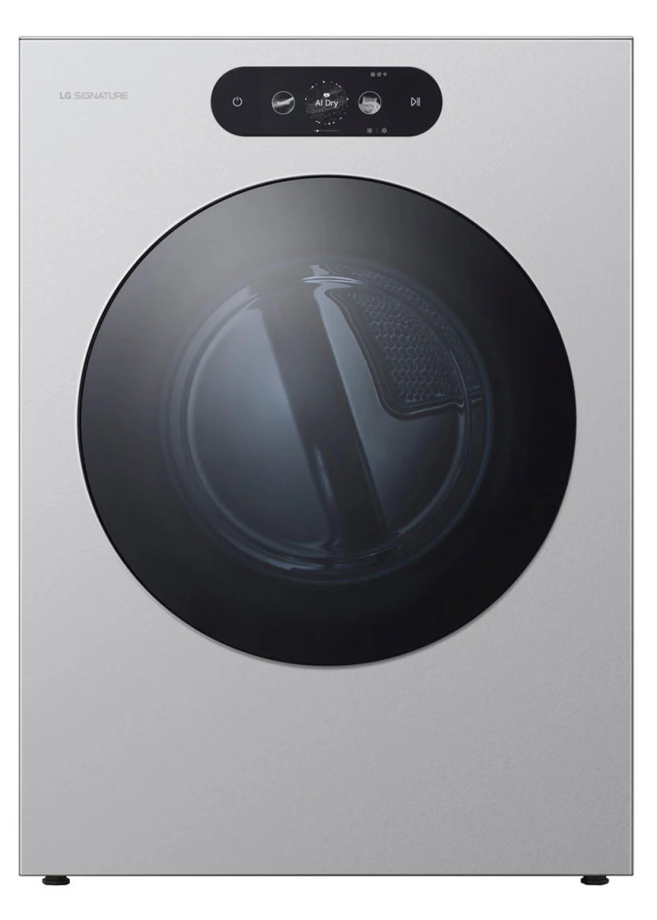 LG Signature 9 Cu. Ft. Smart Front Load Electric Dryer in Brushed Platinum Steel