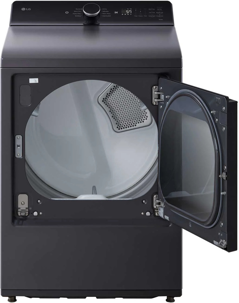 LG Electric Dryer With EasyLoad Door and AI Sensing 7.3 Cu. Ft. in Matte Black