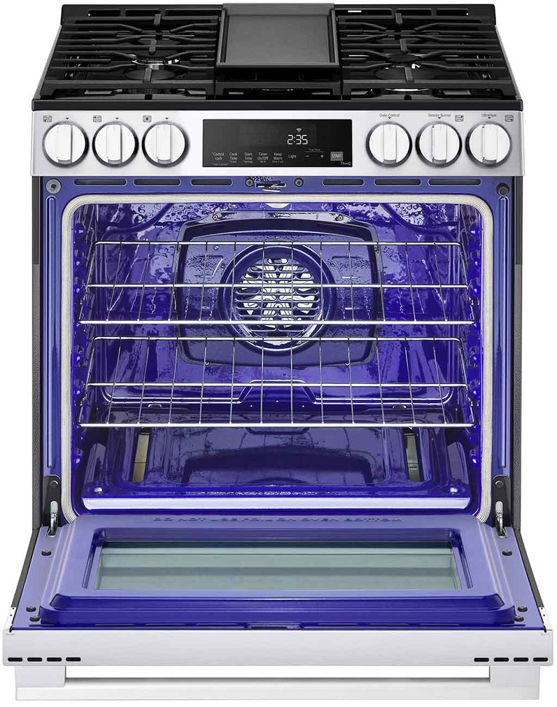 LG 6.3 Cu. Ft. Smart Slide-In Gas Range 30-Inch in Print Proof Stainless Steel