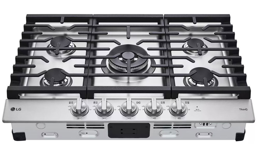 LG Cooktop - 30-Inch Smart Gas With UltraHeat 22K BTU Dual Burner In PrintProof Stainless Steel