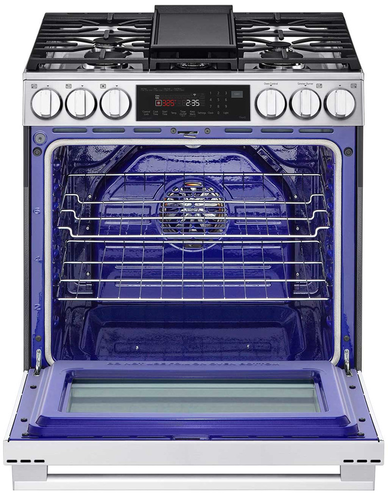 LG 6.3 Cu. Ft. Gas Slide-In Range with ProBake Convection, InstaView, and Air Fry in PrintProof Stainless Steel