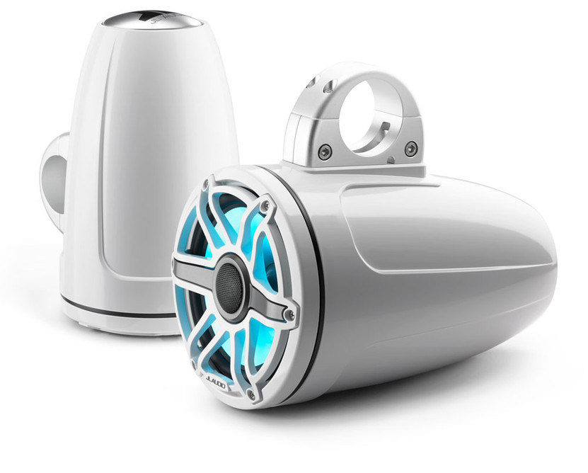 JL Audio M6 Series 7.7 Gloss White Enclosed Tower Coaxial System Pair