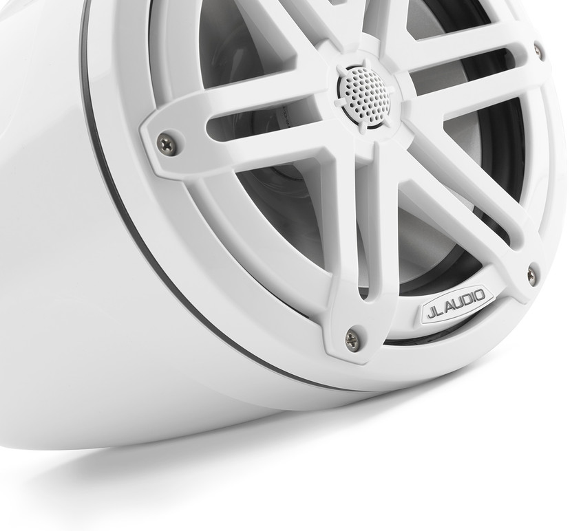 JL Audio M3 7.7 Gloss White Enclosed Coaxial Marine Speakers