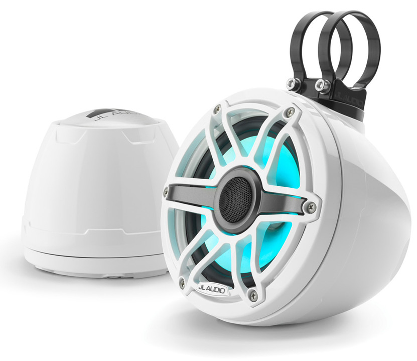 JL Audio M6 Series 6.5 Marine Enclosed Coaxial Speaker System With Transflective LED Lighting Pair