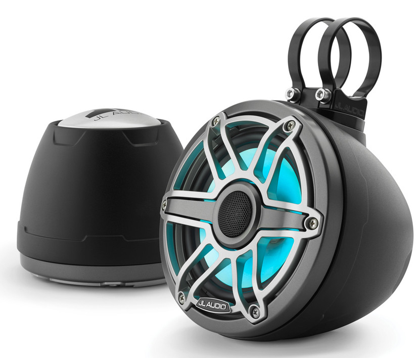 JL Audio M6 Series 6.5 Marine Enclosed Coaxial Speaker System With Transflective LED Lighting Pair (1)