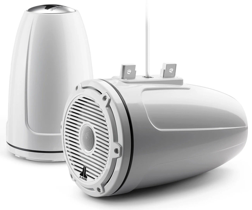 JL Audio M6 Series 7.7-inch Enclosed Tower Coaxial System in Gloss White Pair