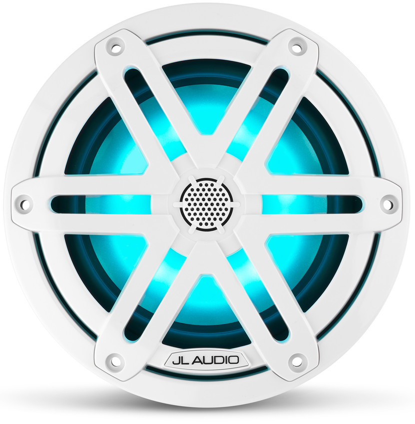 JL Audio M3 6.5 Gloss White Coaxial Marine Speakers With Built-In RGB LED Lighting