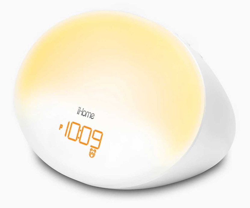 iHome Sunrise Alarm Clock with Sleep Sounds and USB Charging